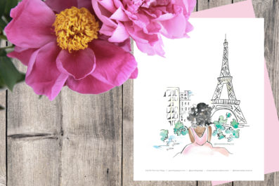 Violet Eiffel-Paris by Paige-Paris Illustration