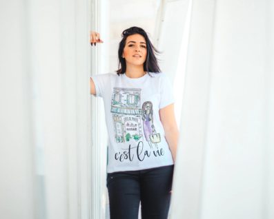 Genevieve shopping paris t-shirt-Paris by Paige